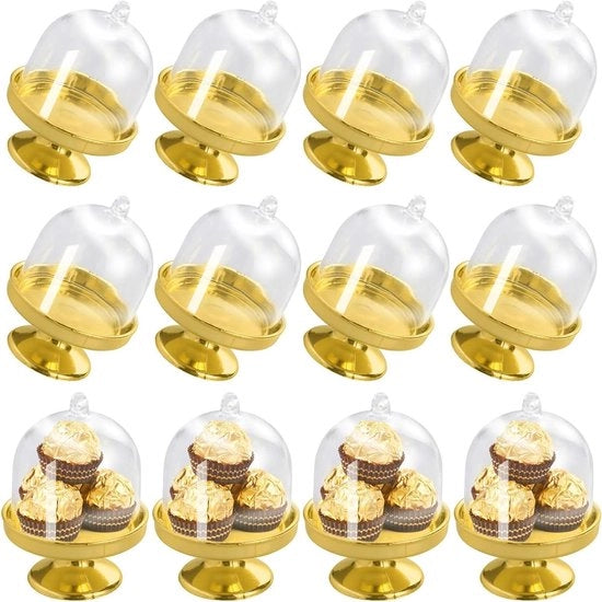 Mini palline per torta - 12 pezzi - Standard oro - Plastica - 5 x 5 x 7 cm