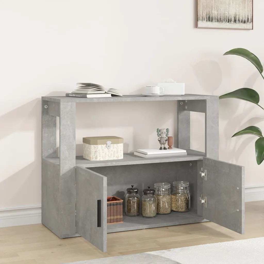 Credenza Grigio Cemento 80x30x60 cm in Legno Multistrato 819456