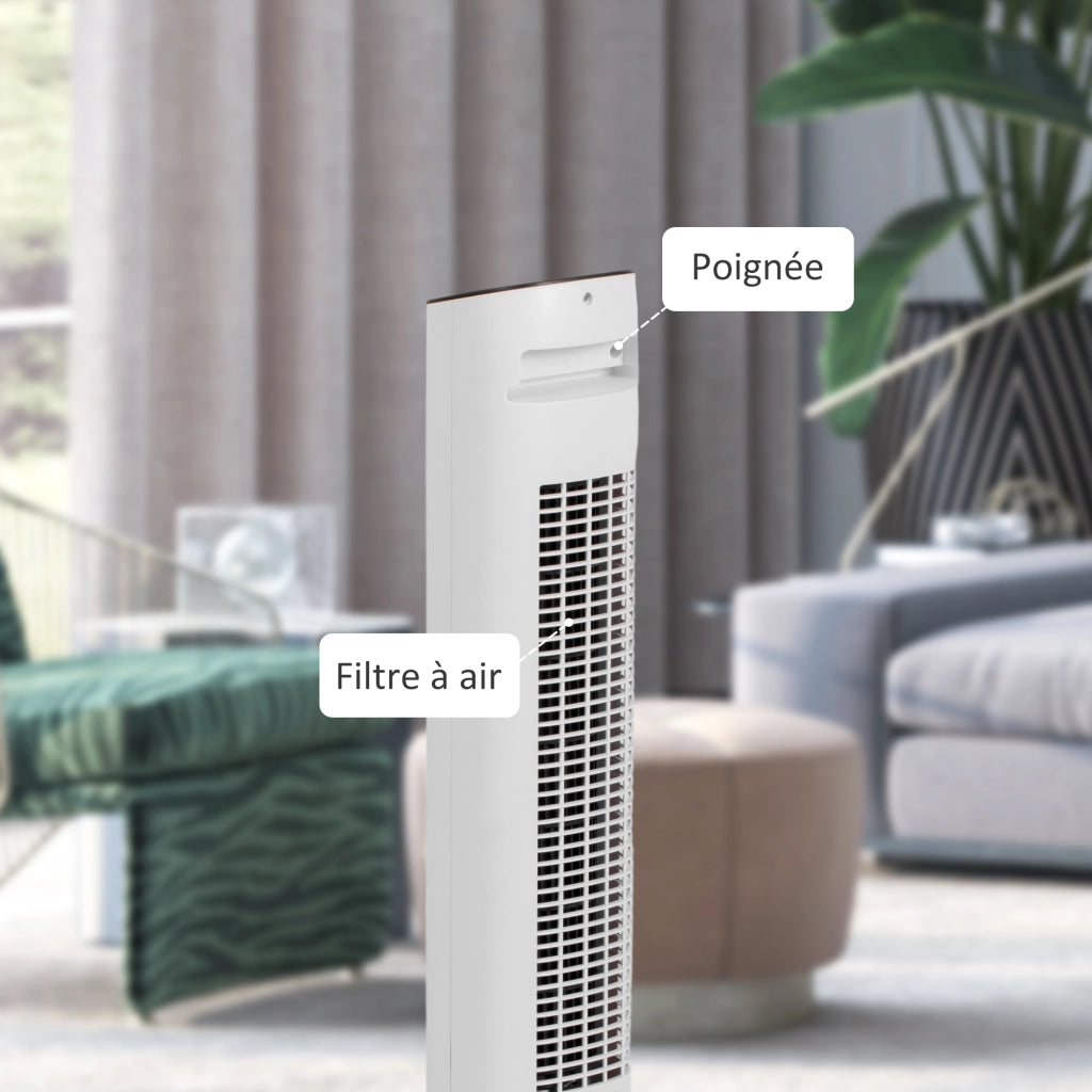 Ventilatore a colonna silenzioso con telecomando ¨C zephmum ¨C bianco 30x30x78 cm