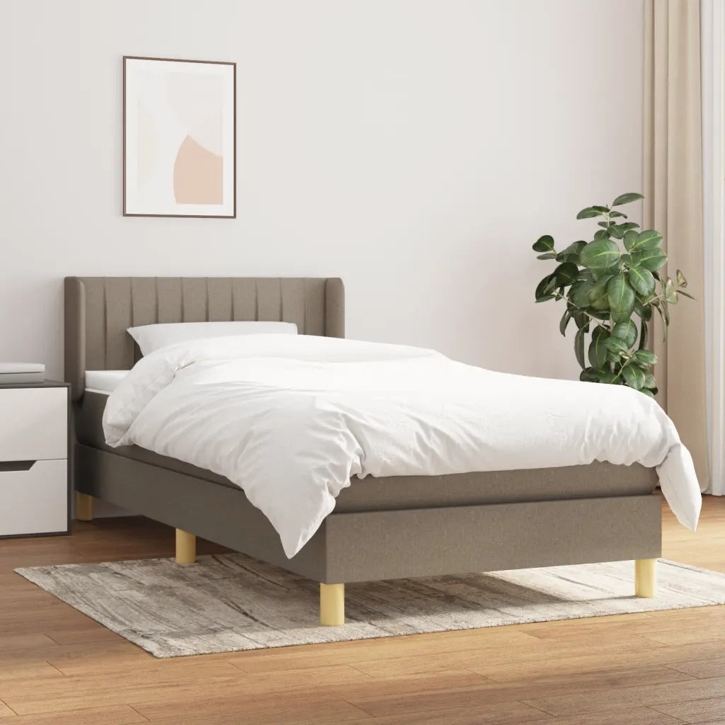 Giroletto a Molle con Materasso-Struttura Letto Tortora 80x200 cm inTessuto 181534