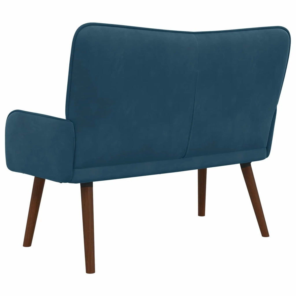 Sofa a Due Posti Blu 115 x 61 x 87 cm Velluto