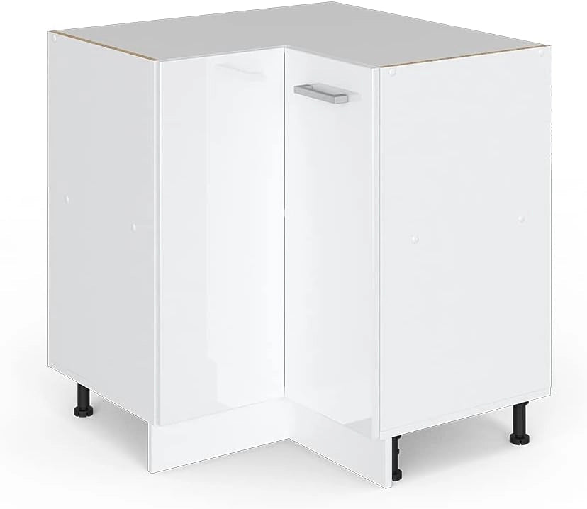 Mobile ad angolo cucina R-Line, Bianco lucido, 75.6 cm senza piano di lavoro, per la libera combinazione all'interno di sistemi cucina modulari