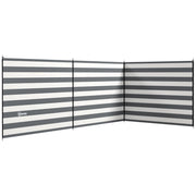 Paravento da Spiaggia Pieghevole ¨C zephmum ¨C Grigio Poliestere Acciaio 540x150 cm