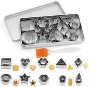 Set di fori per biscotti in acciaio inox da 30 - Forme mini a punta - Forme geometriche - Duraturo - Resistente alla corrosione - Formine per biscotti a punta