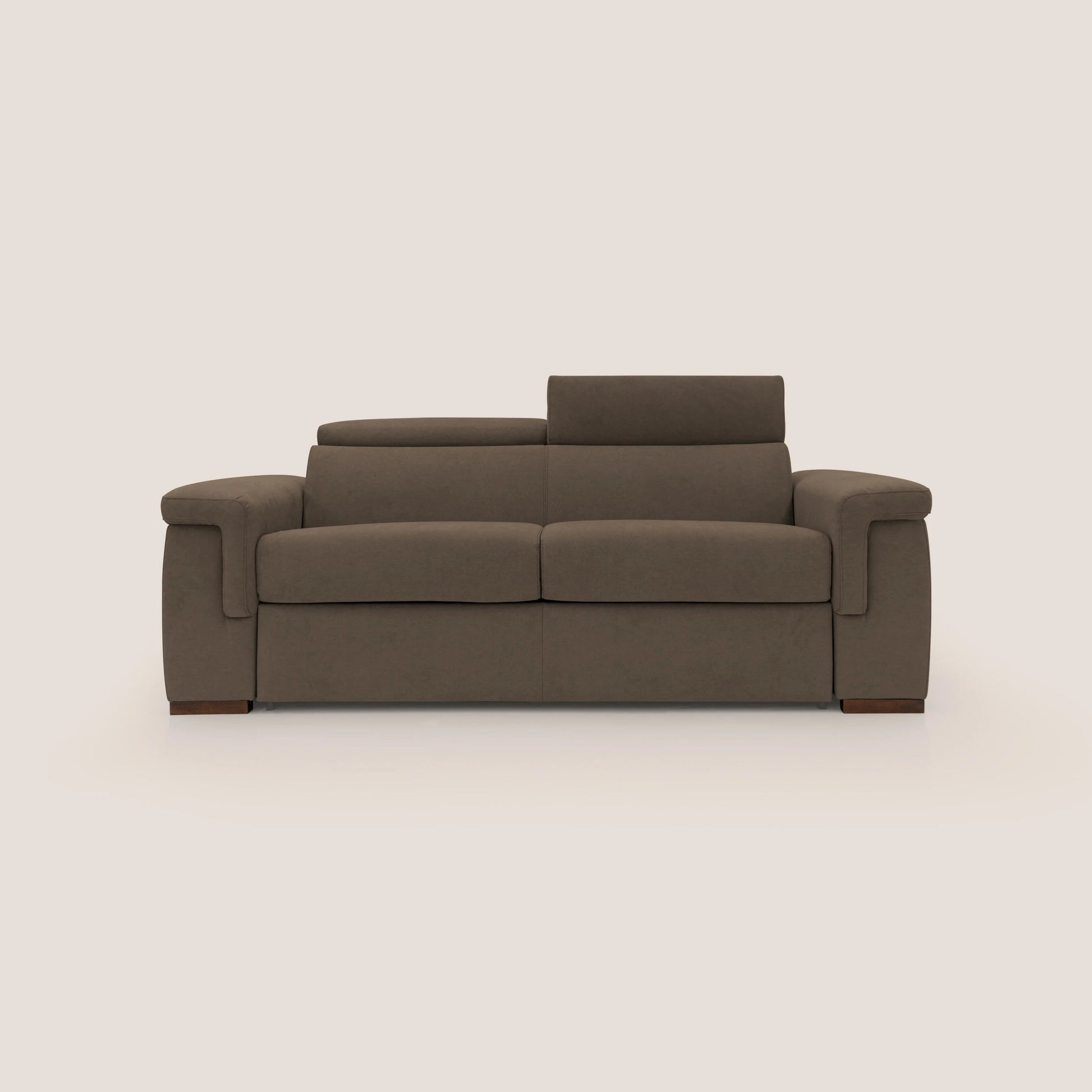 Divano Letto 3 Posti 220x100x95 cm in Tessuto Marrone