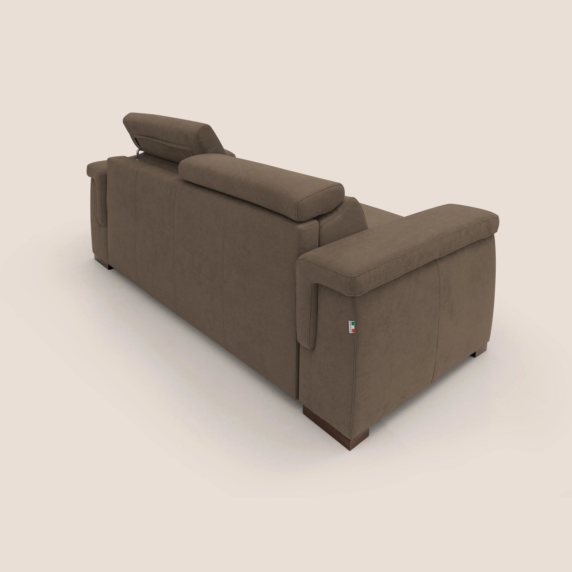 Divano Letto 3 Posti 220x100x95 cm in Tessuto Marrone
