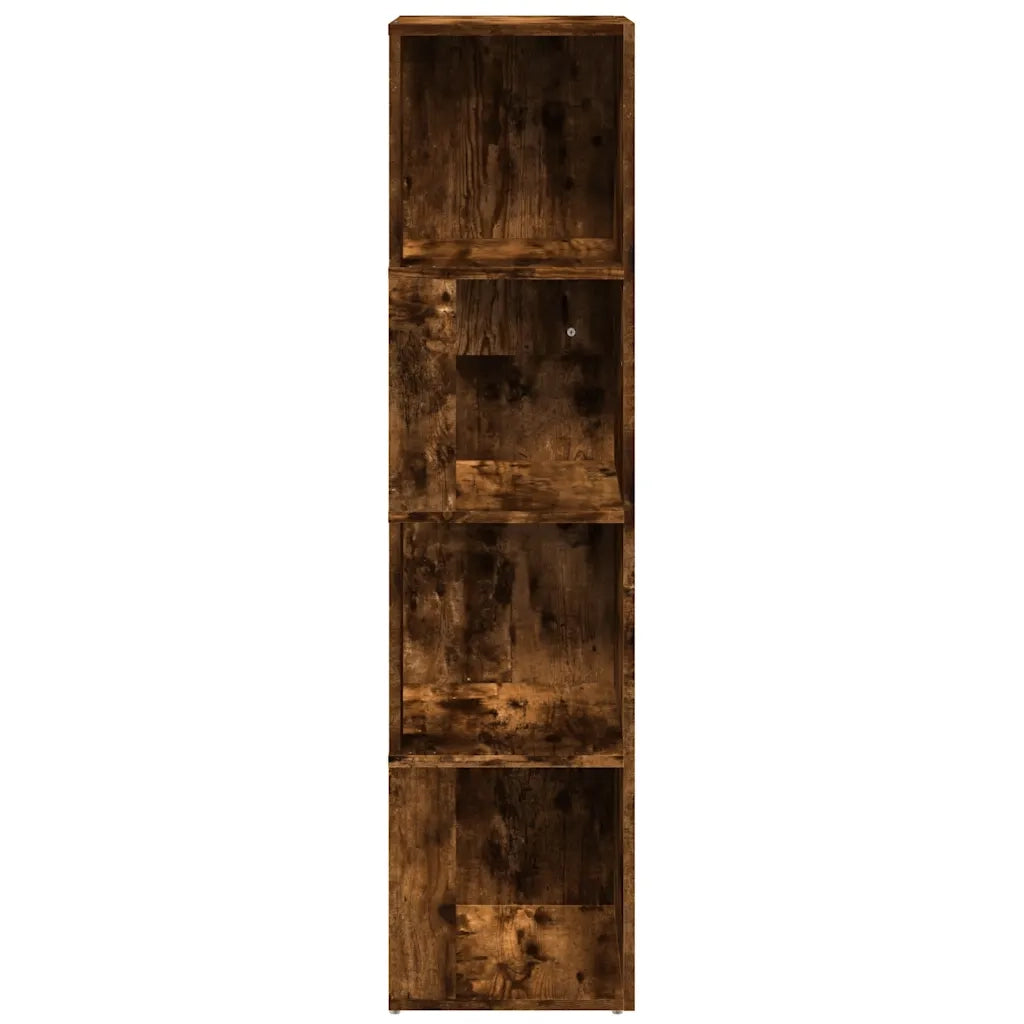 Scaffale Angolare Rovere Fumo 33x33x132 cm Legno Multistrato 816023