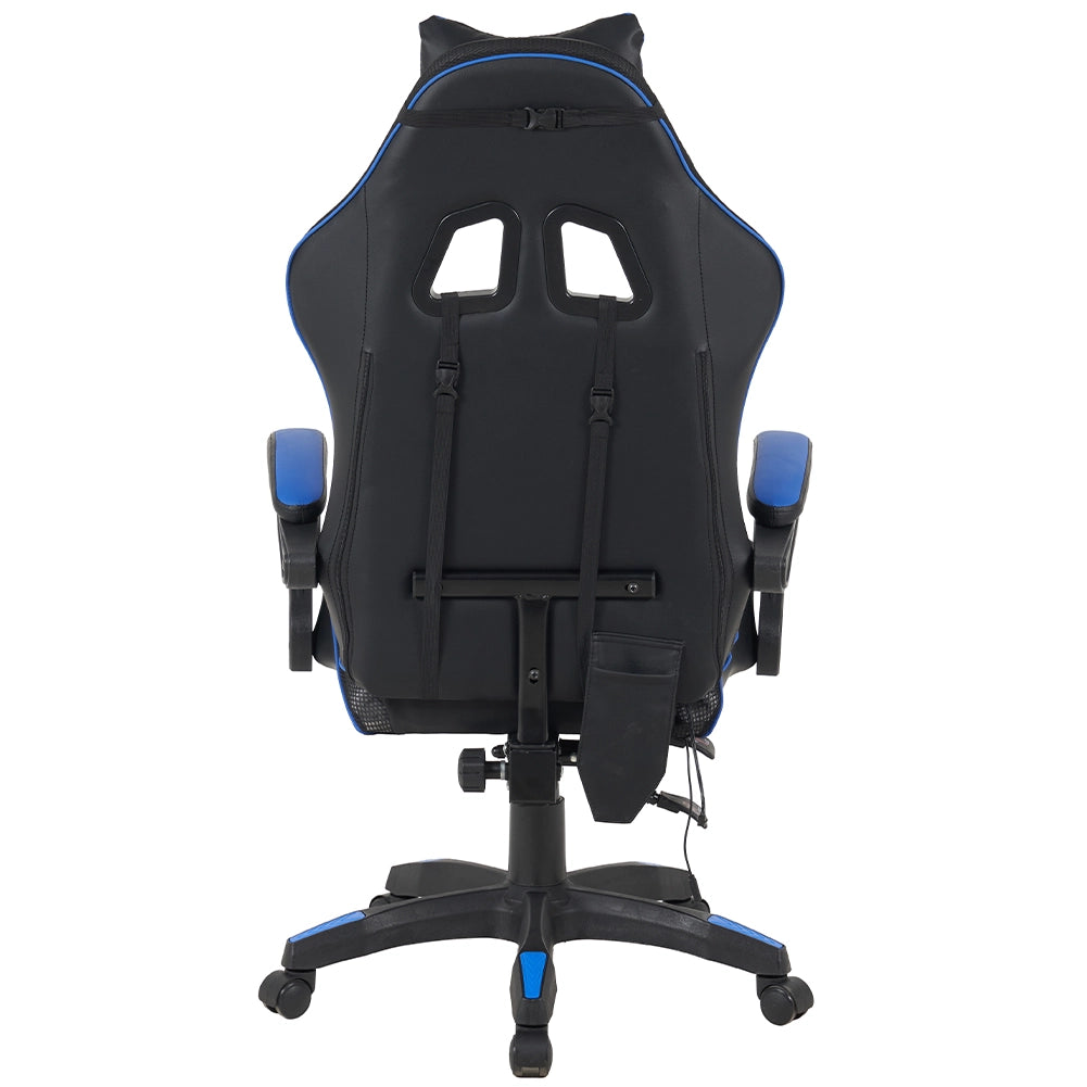 Sedia Gaming da Scrivania Blu e Nera con Led RGB Altezza Regolabile 106-116cm