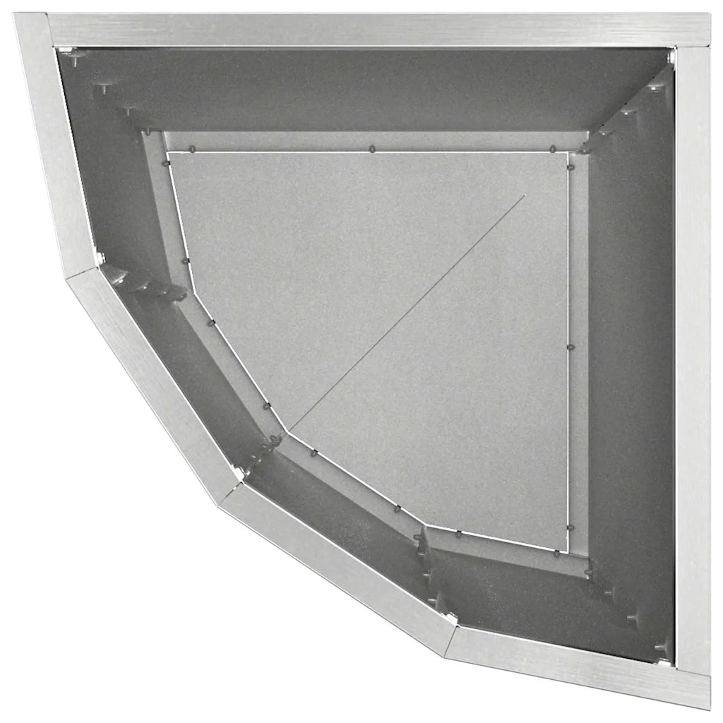 Vaso d'angolo Argento 30 x 30 x 50 cm Acciaio inossidabile 883679
