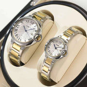 Trade Shop - Orologio Da Polso Uomo Donna Longbo 80771 Quarzo Data Impermeabile Silver Dorato -