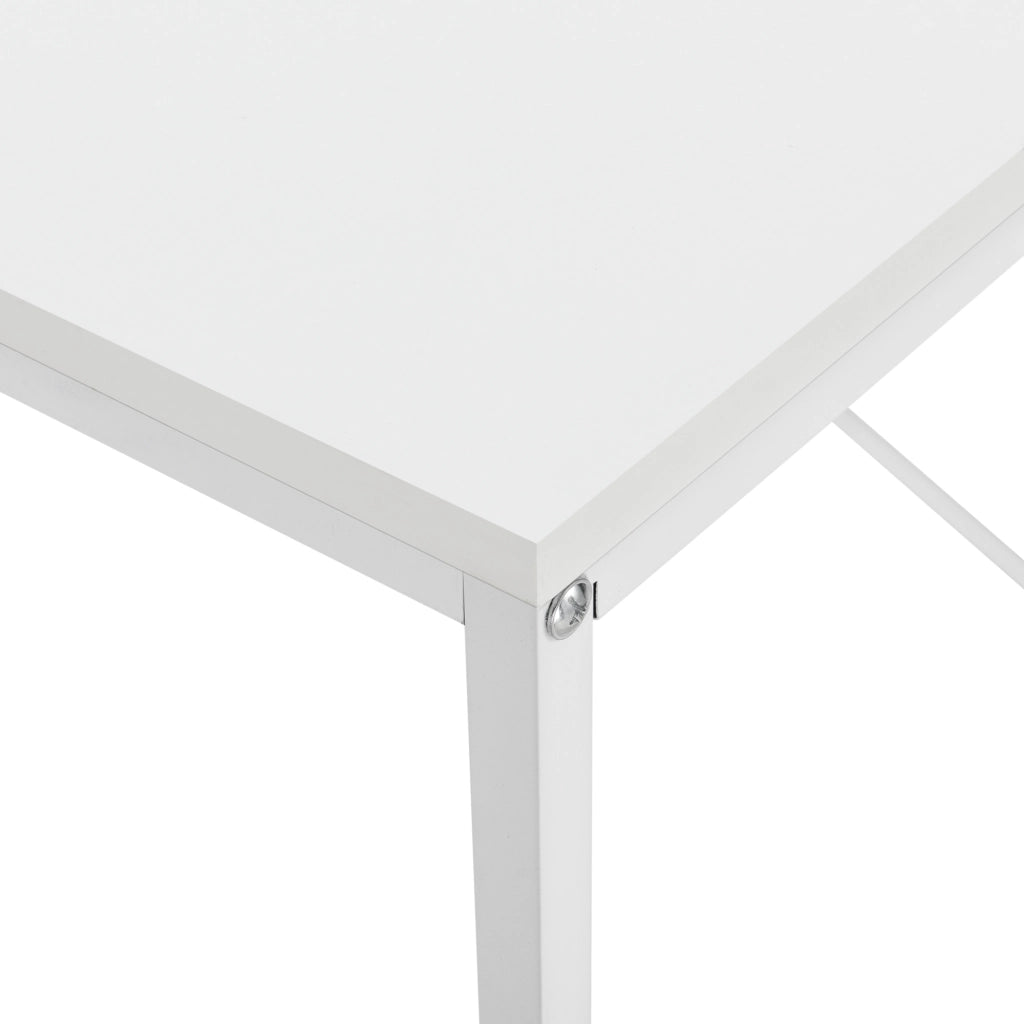 Scrivania Røros con Telaio in Metallo e Piano da 120 x 60 cm - Bianco [en.casa]