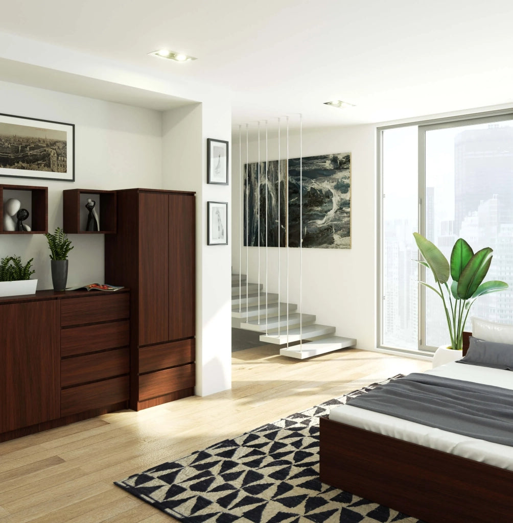 Armadio AKORD S60 Wengé 60 cm 2 ante 2 cassetti 60x51x180 cm