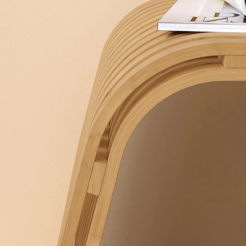 Seduta Multiuso Jysa in Bambù Sgabello Basso 45 x 50 x 31 cm - Naturale [en.casa]