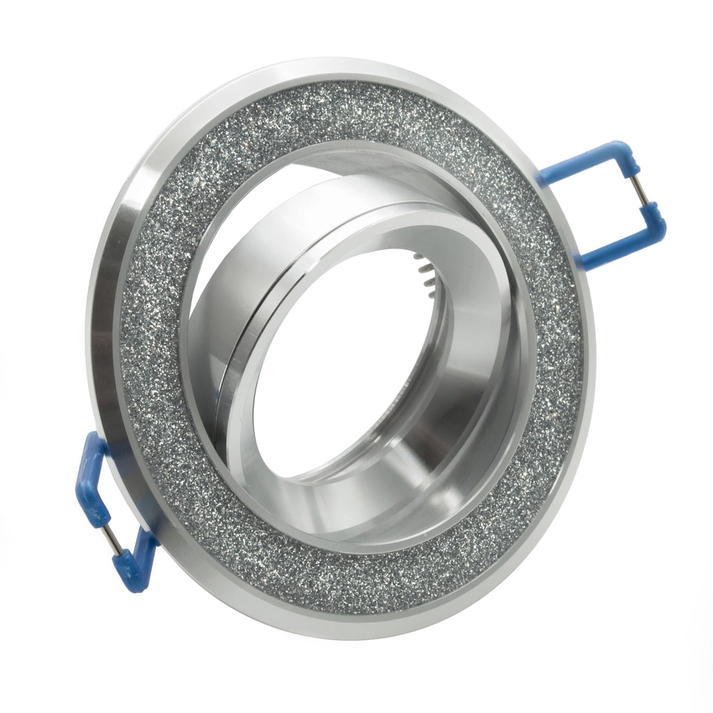 Faretto LED 8W oro brillantini orientabile GU10 incasso luce diffusa foro 7cm SILVER 4000K