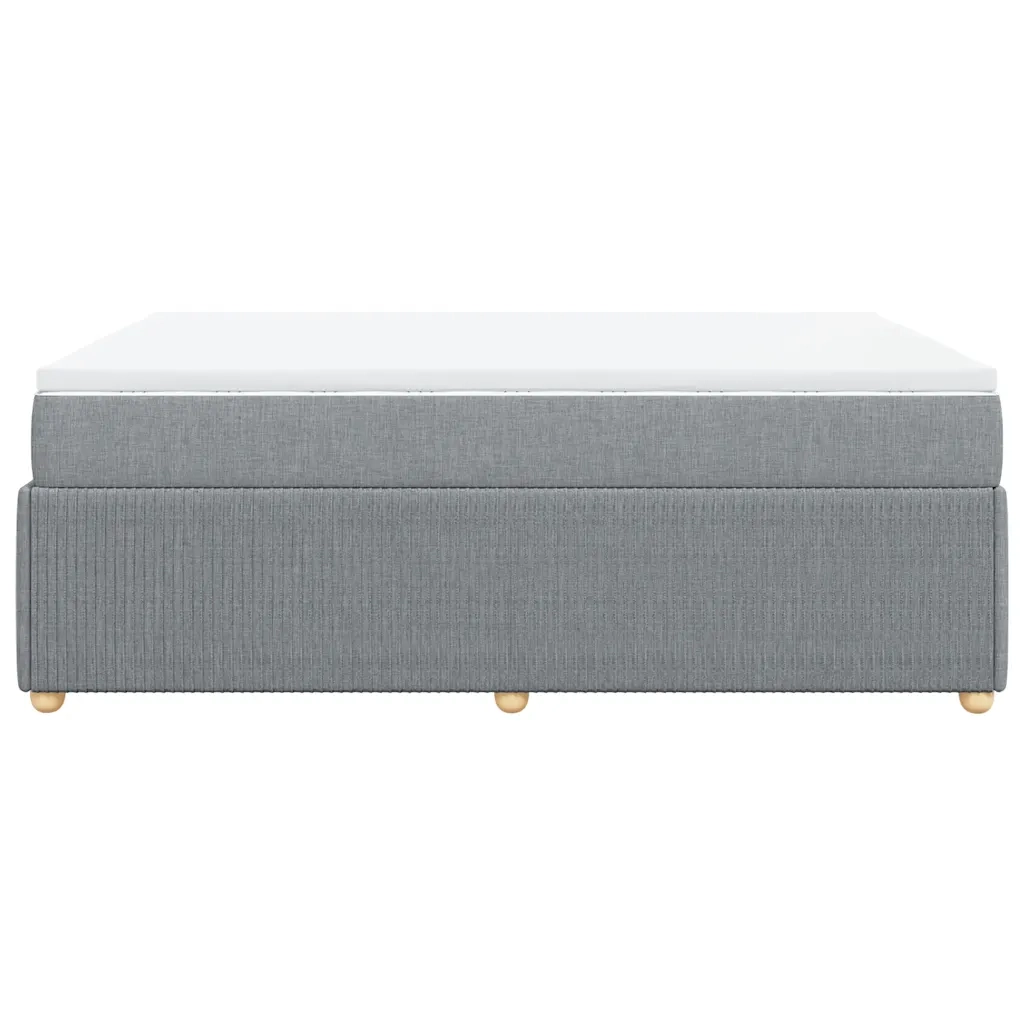 Giroletto a Molle con Materasso Grigio Chiaro 140x190cm Tessuto