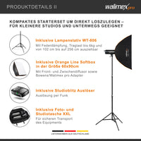 Campaigner 400 HS Set Double 2 flash fotografici da studio, luce LED da 400 W per foto e video, con 2 softbox 2 stativi luci e accessori