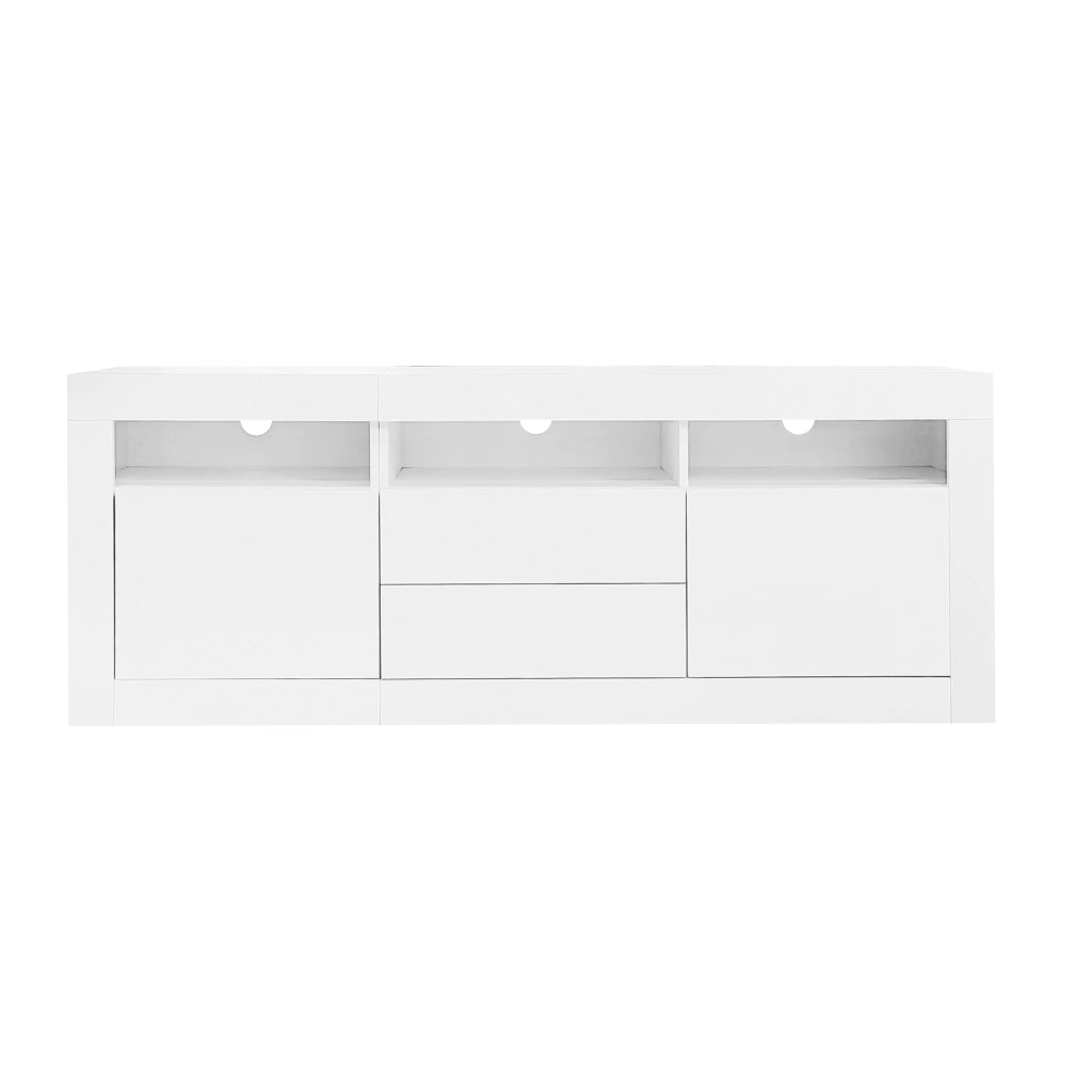 Mobile TV con LED ¨C Xylo ¨C Lucido, 2 Ante, 2 Cassetti, 160x35x60 cm
