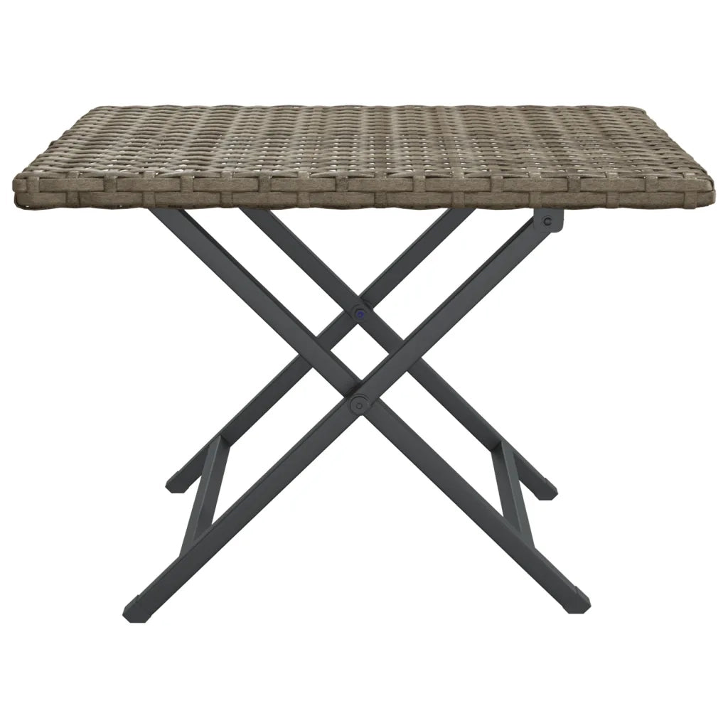 Tavolo Pieghevole Grigio 45x35x32 cm in Polyrattan 362252