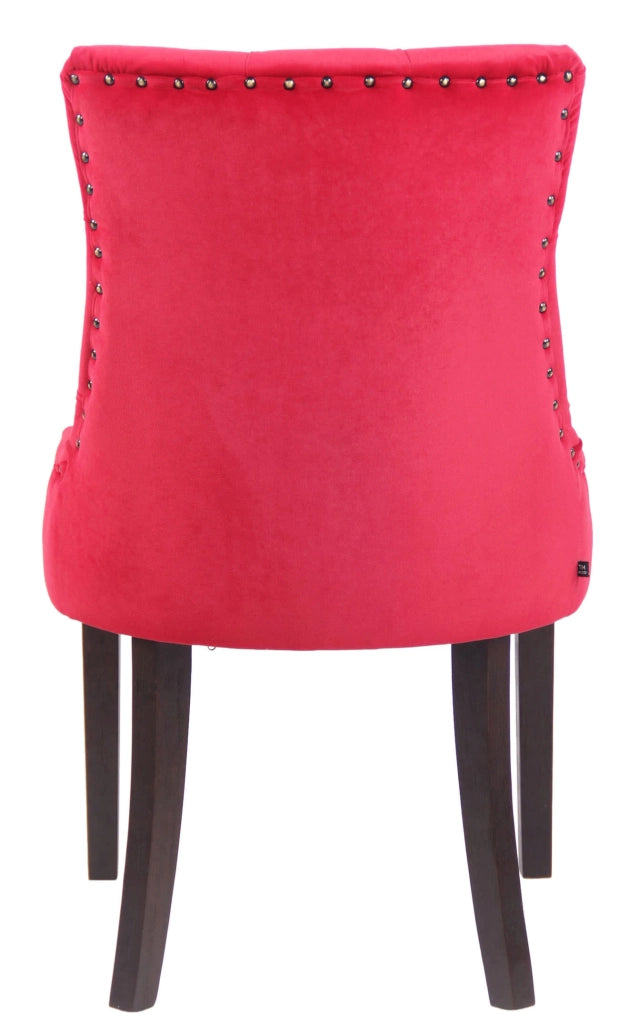 Set 4 poltrone pranzo Aberdeen in velluto rosso,antico