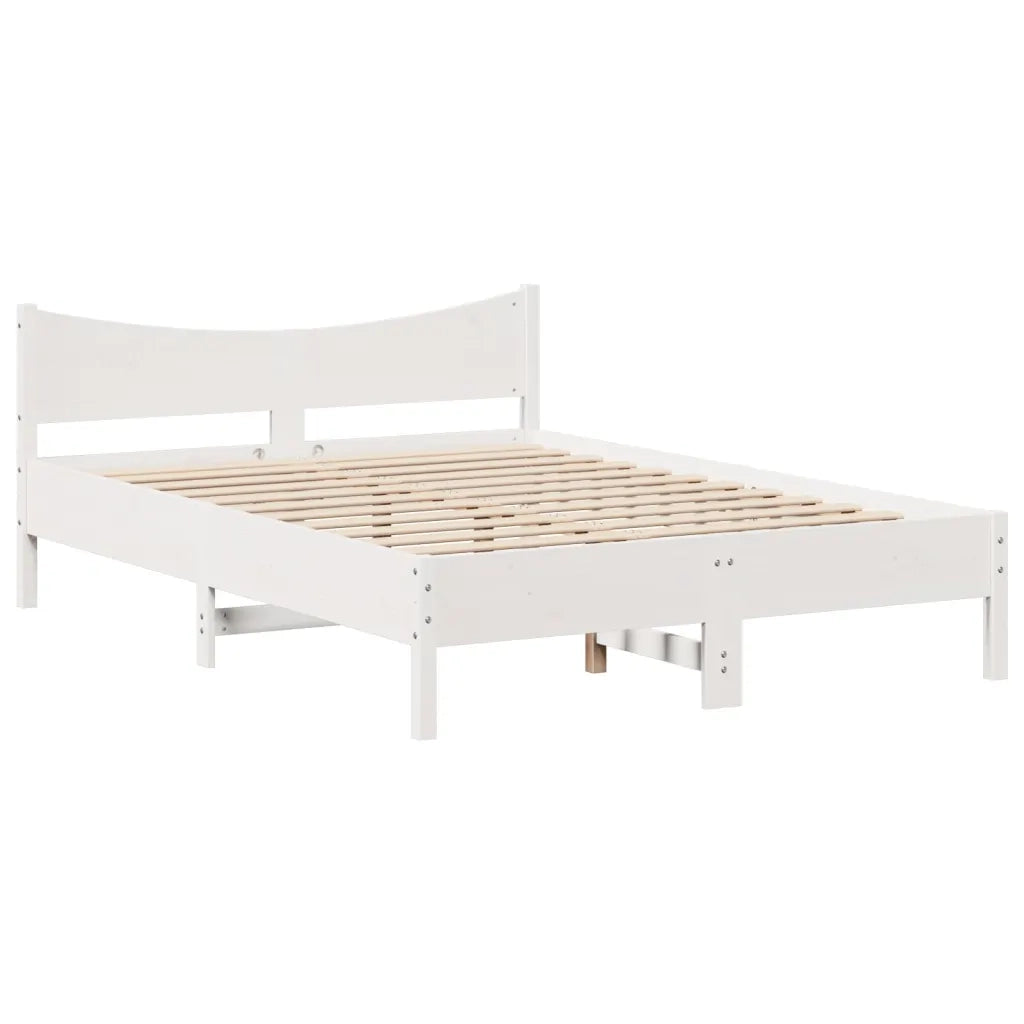 vidaXL Giroletto con Testiera Bianco 120x200 cm Legno Massello di Pino