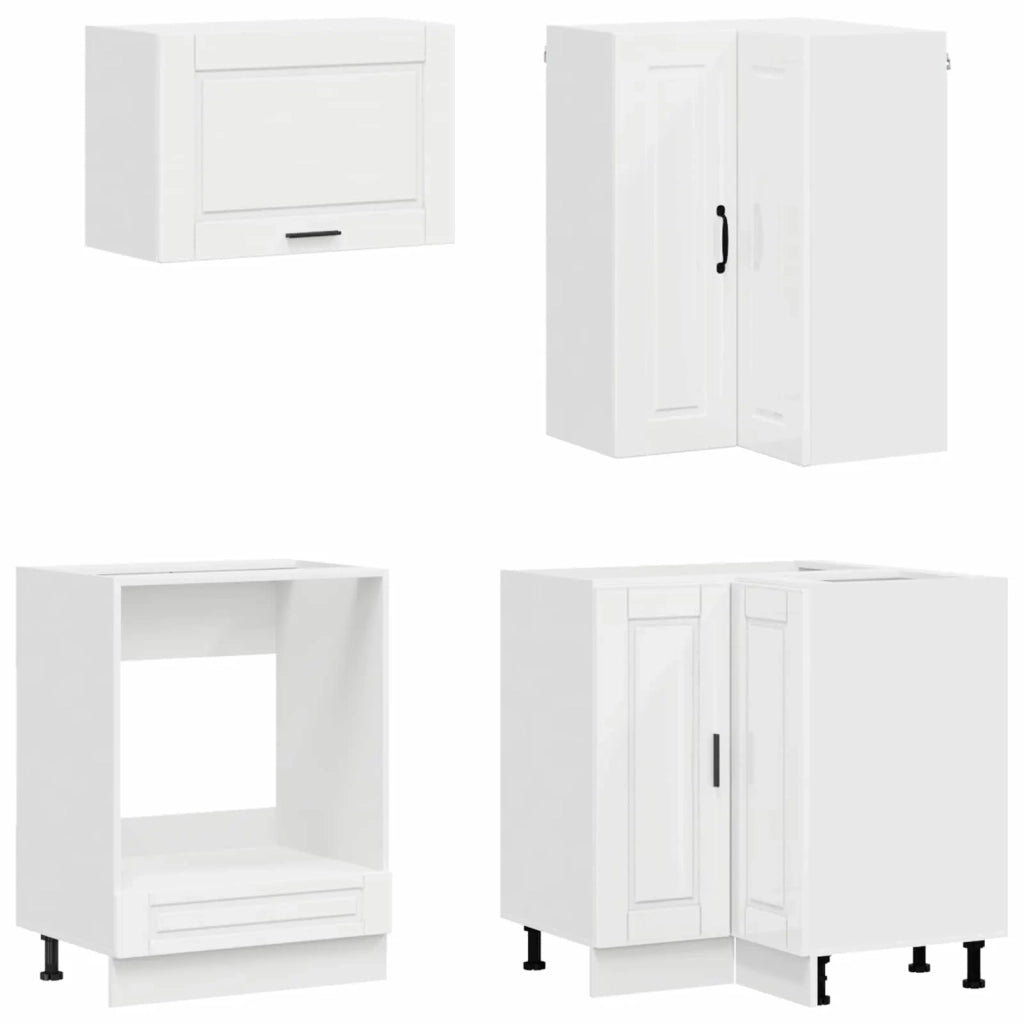 Unità Cucina PORTO 8 pcs Bianco Lucido Legno ingegnerizzato 3438491