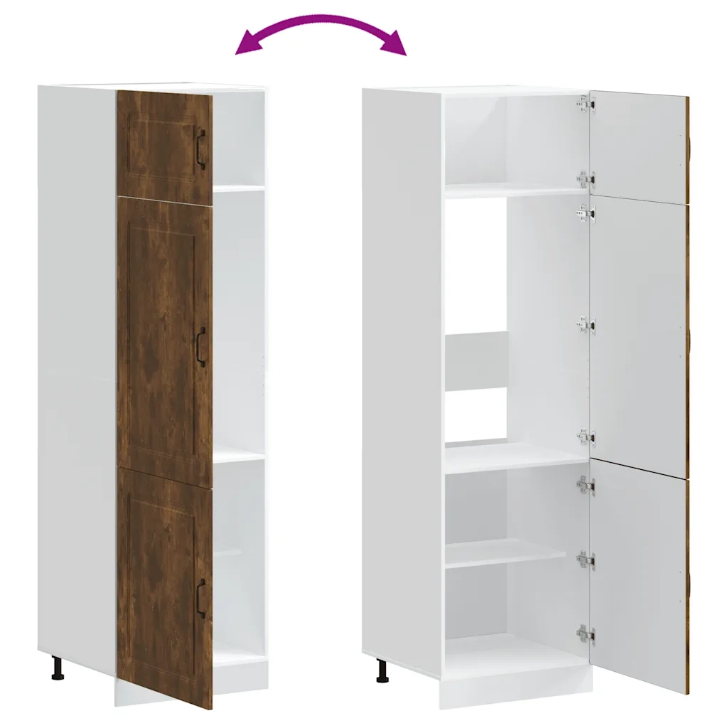 Armadio da Cucina Kalmar Rovere Fumo in Legno Multistrato 853632