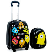 Set di 2 bagagli a mano: valigia 30 x 22 x 44,5 cm e zaino 25 x 13 x 31 cm leggeri e pratici realizzati in PC multicolore (20_0020648)
