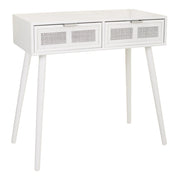 Mobile da ingresso in legno bianco e rete 80x42x79h