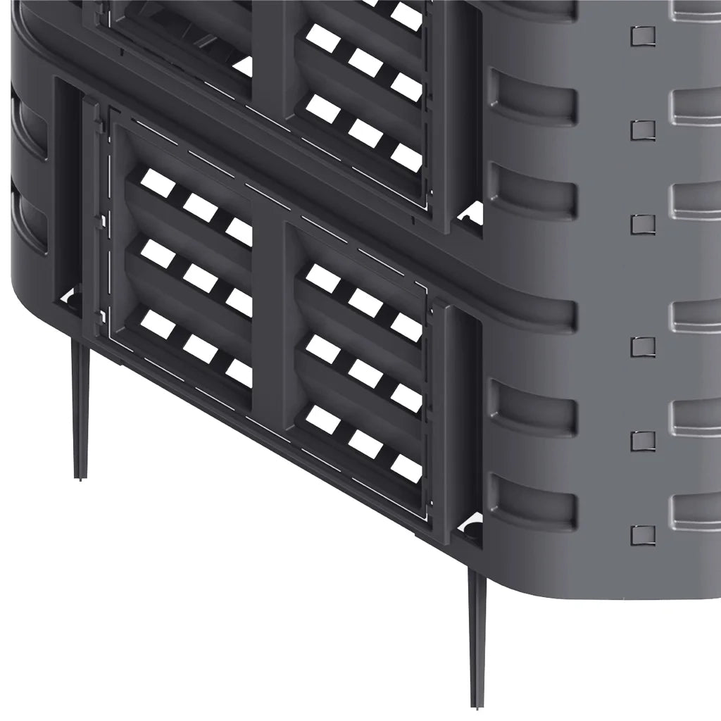 Compostiera da Giardino-Attrezzi da giardino Nera 93,3x93,3x146 cm 1000 L