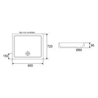 PIATTO DOCCIA ERA 90X72XH11CM IN CERAMICA