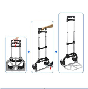 Fenixshop24 Carrello da trasporto pieghevole con struttura in alluminio per carichi fino a 75 Kg - ruote scorrevoli - manico telescopico