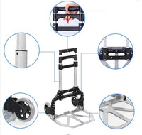 Fenixshop24 Carrello da trasporto pieghevole con struttura in alluminio per carichi fino a 75 Kg - ruote scorrevoli - manico telescopico