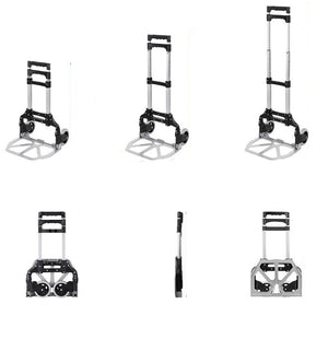Fenixshop24 Carrello da trasporto pieghevole con struttura in alluminio per carichi fino a 75 Kg - ruote scorrevoli - manico telescopico