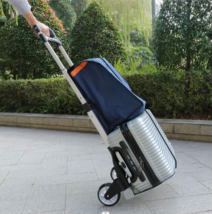 Fenixshop24 Carrello da trasporto pieghevole con struttura in alluminio per carichi fino a 75 Kg - ruote scorrevoli - manico telescopico