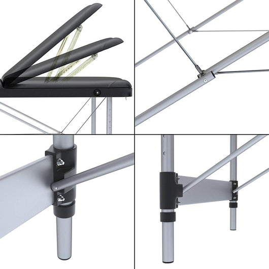 LETTINO MASSAGGIO PROFESSIONALE 3 ZONE IN ALLUMINIO PERFETTO PER ESTETISTA PORTATILE E RICHIUDIBILE COD-010