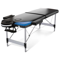 FENIXSHOP24 LETTINO MASSAGGIO PROFESSIONALE 2 ZONE IN ALLUMINIO PORTATILE RICHIUDIBILE - PER ESTETISTA, FISIOTERAPIA,TATTOO COD-08