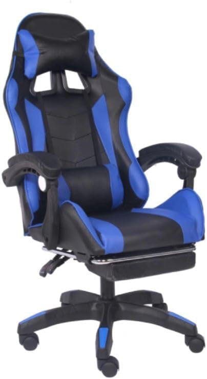 FENIXSHOP24 Sedia/Poltrona Gaming Ergonomica Reclinabile con Poggiapiedi Poggiatesta e Supporto Lombare Braccioli X Gamer da Scrivania con Ruote Girevoli HLD-920 (BLU)
