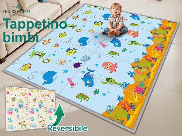 Tappeto Gioco Bambini Neonati impermeabile Pieghevole e reversibile 180 x 150 x 1 -- FD024-