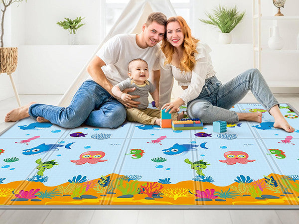 Tappeto Gioco Bambini Neonati impermeabile Pieghevole e reversibile 180 x 150 x 1 -- FD024-