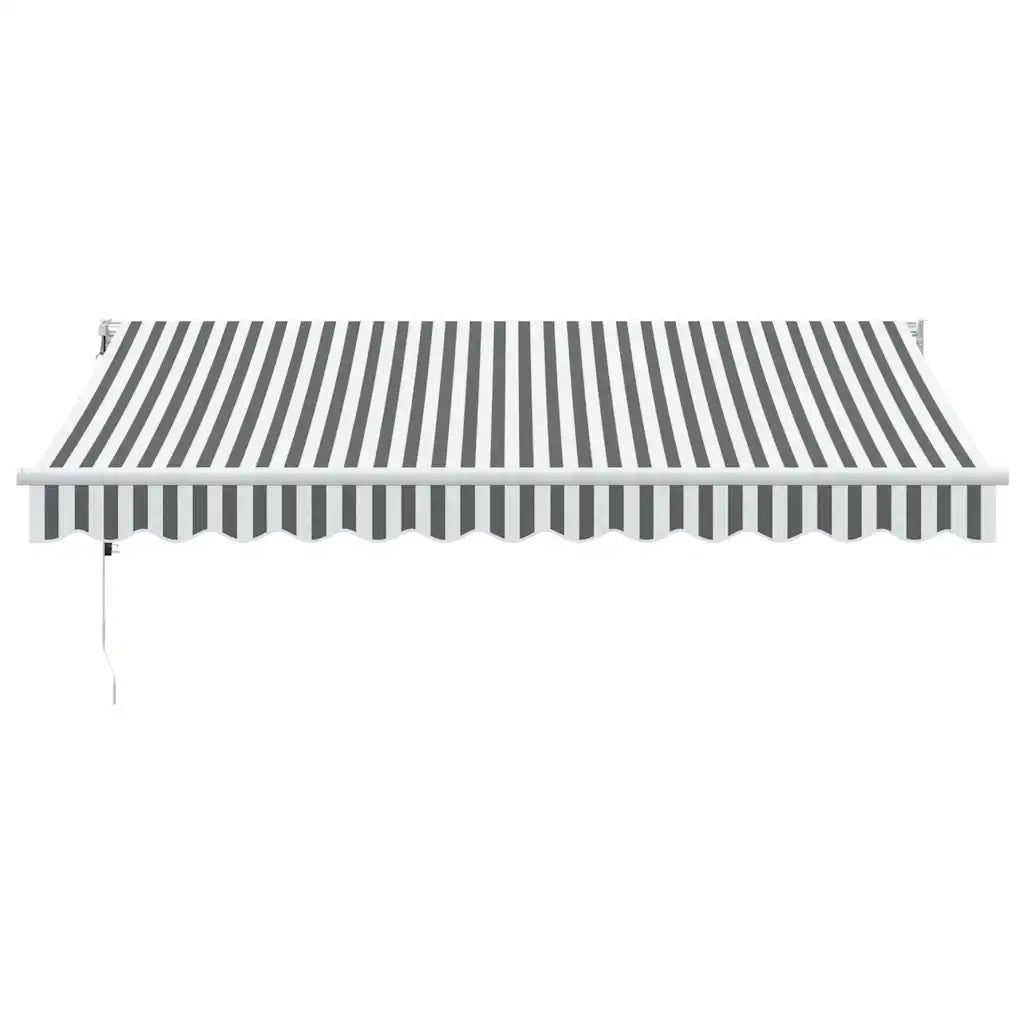 Tenda Retrattile Antracite e Bianca 3,5x2,5m Tessuto/Alluminio