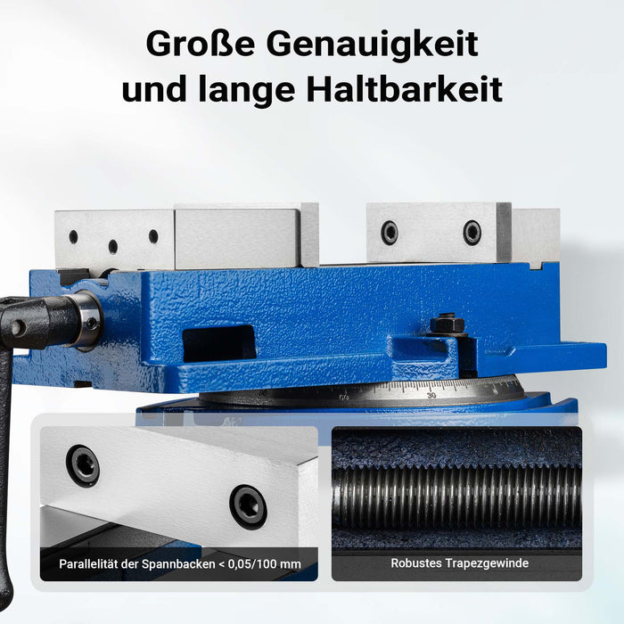 Morsa di precisione per macchinari 100 mm con base girevole Per lavori precisi Da banco