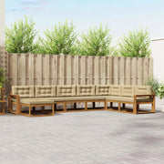 Set di divani da esterno con cuscino 8 pcs Naturale e Beige