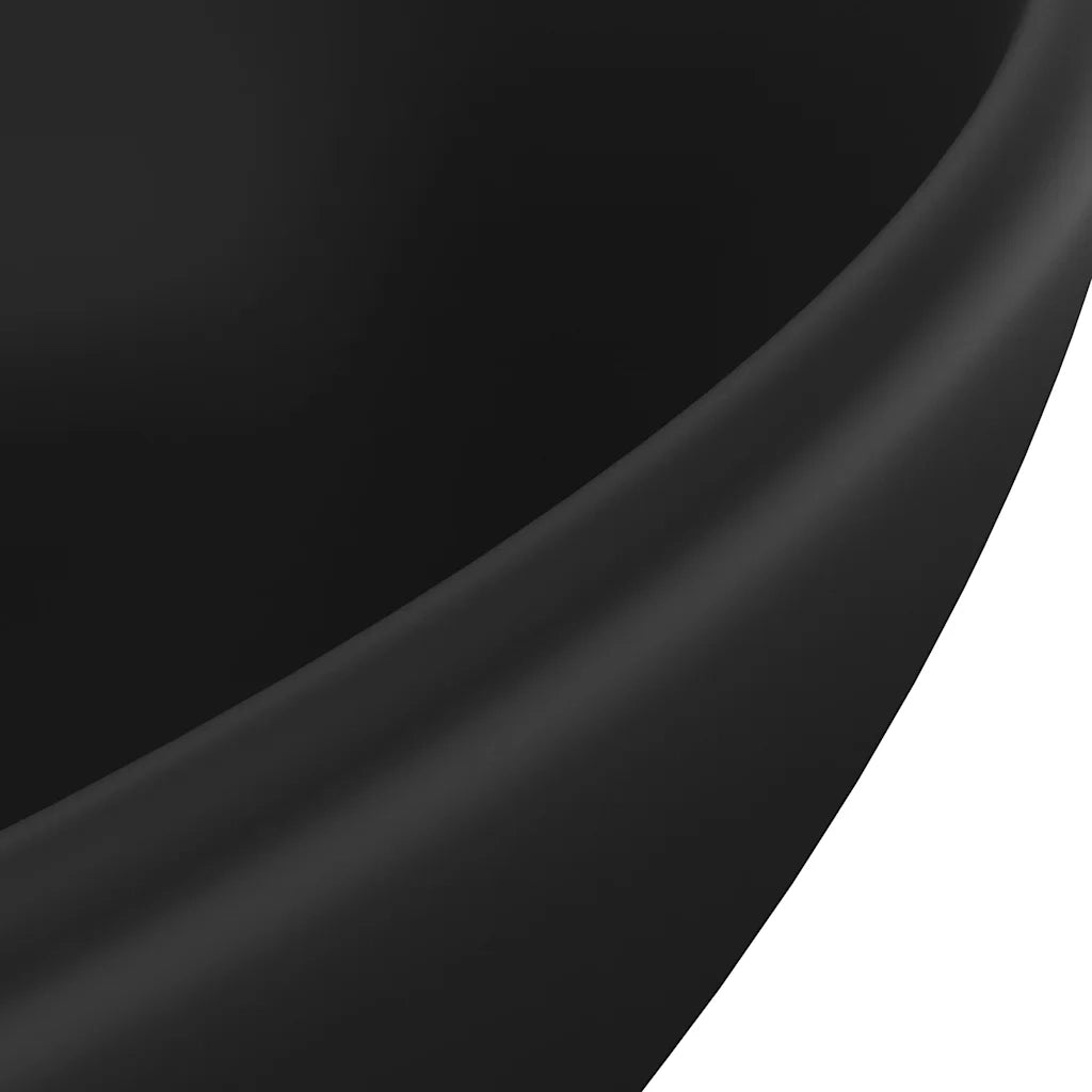 Lavandino Lusso Ovale Nero Opaco 40x33 cm in Ceramica 146931