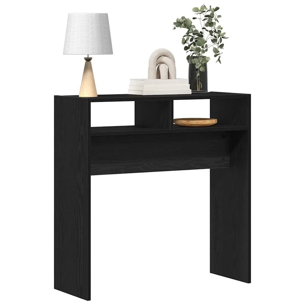 Tavolo consolle Rovere Nero 78 x 30 x 80 cm Legno multistrato 862659