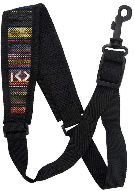 Cinturino per Sassofono Universale - Portatile - Cotone - Regolabile - Stile Folk - Dimensioni 34x5,5 cm - Cinturino per Sassofono