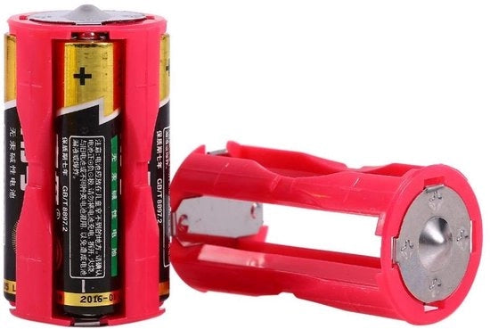 Adattatore batteria - AA a C - Convertitore portatile - 4 pezzi - Ideale per TV e apparecchiature audio - Utilizzabile in casa