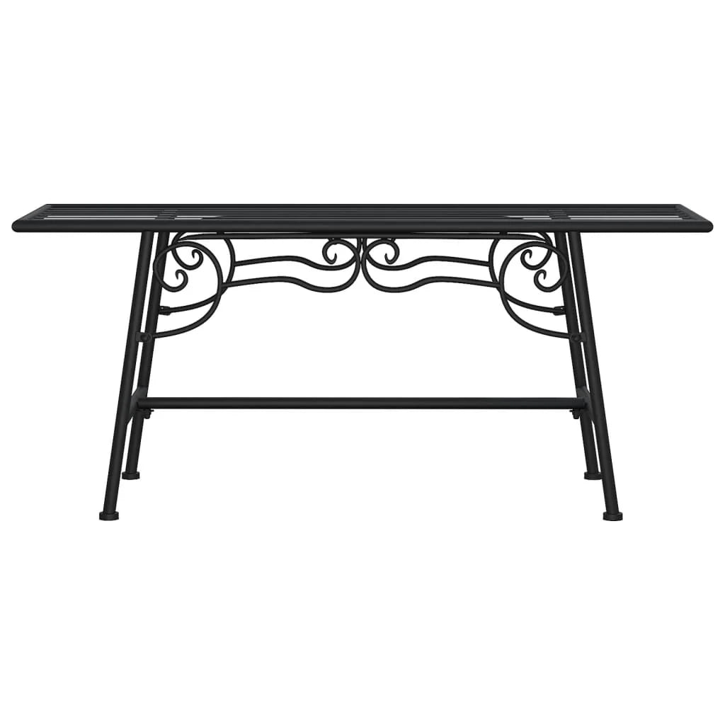 Panca da giardino mobili da esterno per patio terrazza cornice per alberi 110 cm acciaio nero 02_0011843