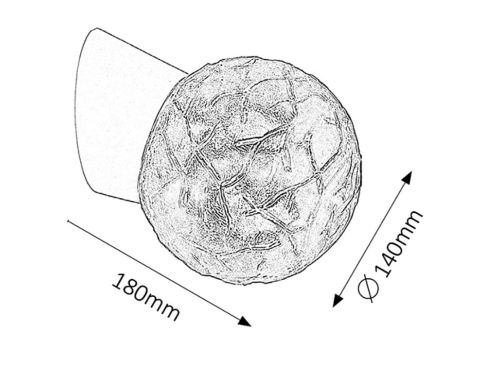 Applique Grace sfera vetro bianca E27 IP20 Rabalux 2432
