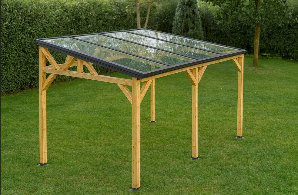 Tettoia Carport THT con impianto Fotovoltaico Wattoit 2kW Monofalda 191x463