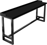 Tavolo Alto da Bar Tavolo Cucina Tavolino Alto e Stretto da Balcone Salvaspazio con Telaio in Metallo per Soggiorno e Sala Da Pranzo Bar Ristorante(Black(single),47.2x11.8x41in)